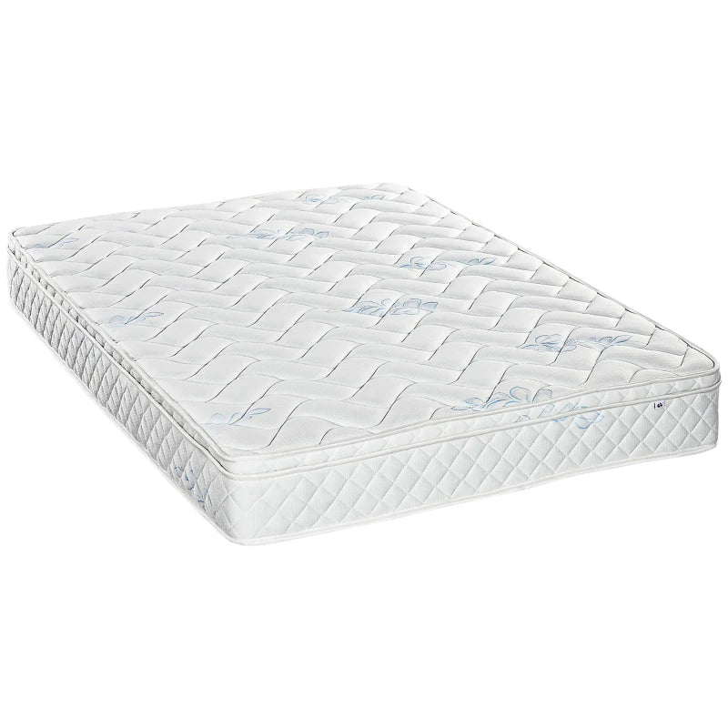 White Pocket Sprung Double Mattress with Breathable Foam - 190x137x22.5cm