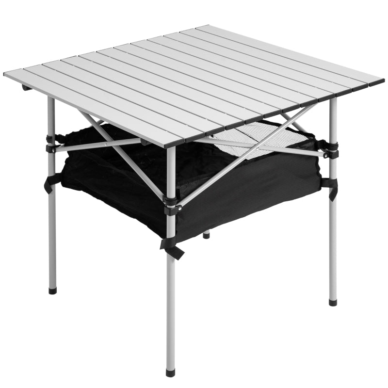 Portable Camping Table with Mesh Bag, Steel Frame