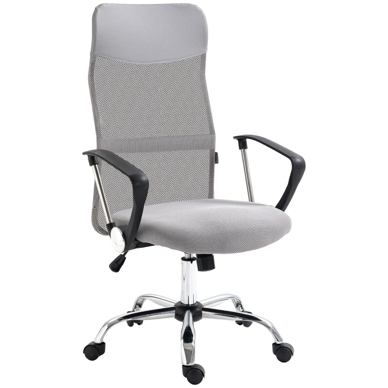 Light Grey Ergonomic Mesh Office Chair with Adjustable Height & Tilt