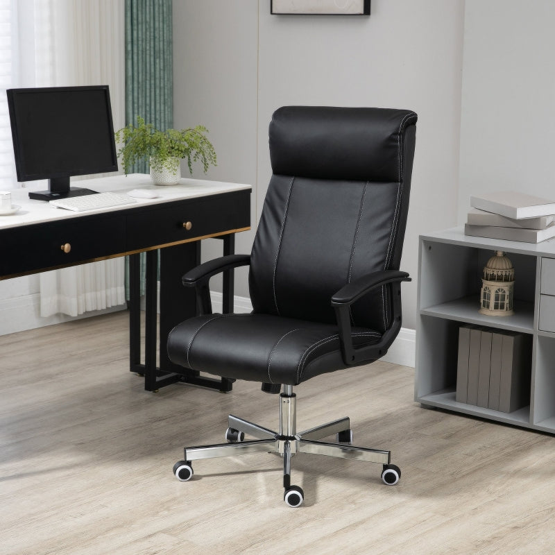 Black High-Back Massage Office Chair with Tilt & Remote Control