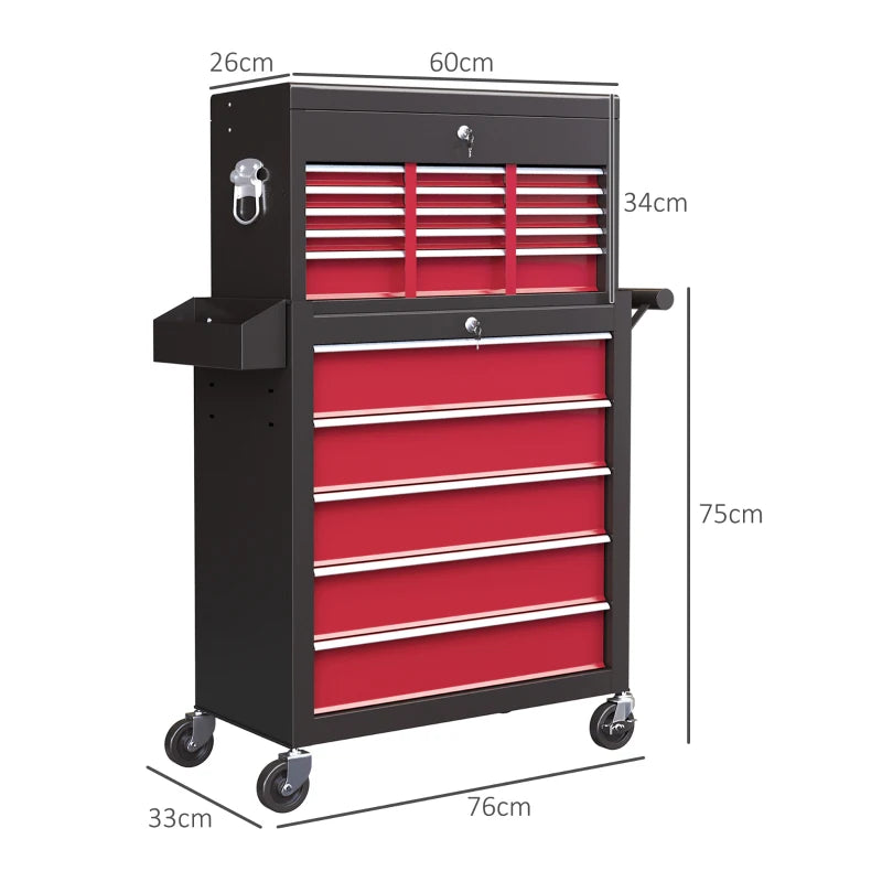 Red 19-Drawer Rolling Tool Chest