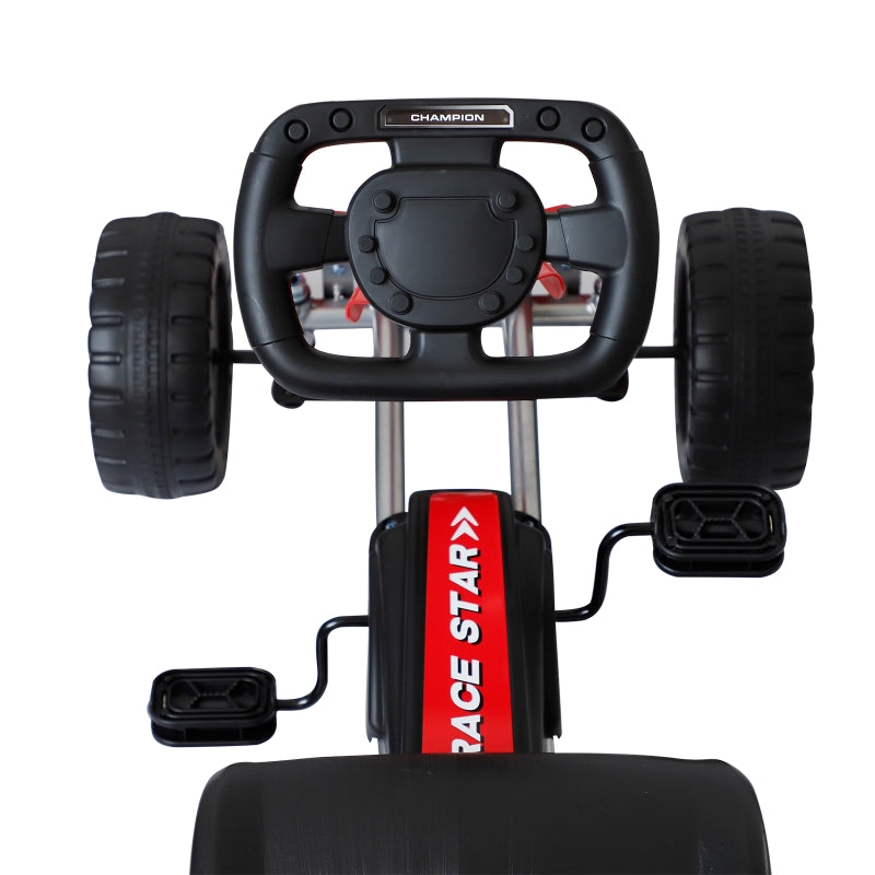 Kids Pedal Go-Kart, Black/Red, 80x49x50 cm