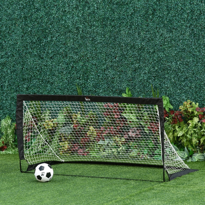 Black Foldable 6x3 ft Soccer Goal Net Set - 2 Pack