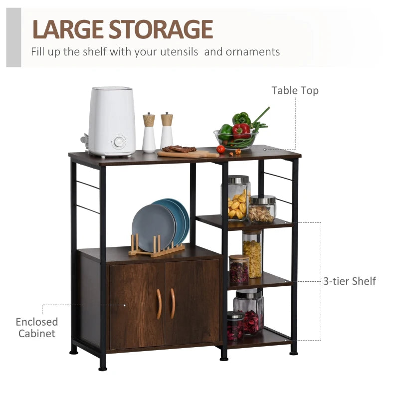 Industrial Metal Storage Shelf with Cabinet - Black