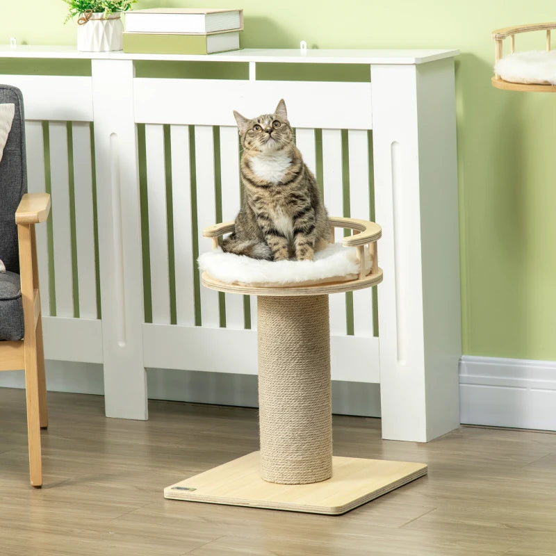 52cm Cat Tree with Bed and Scratching Post - Grey