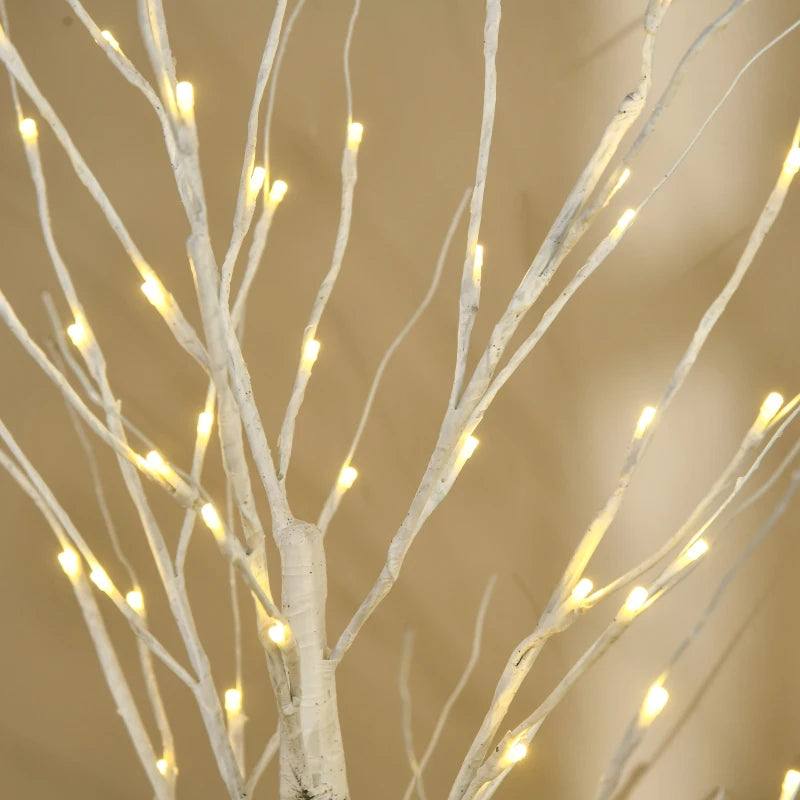 5ft White Birch Tree with Warm White LED Lights - Indoor/Outdoor