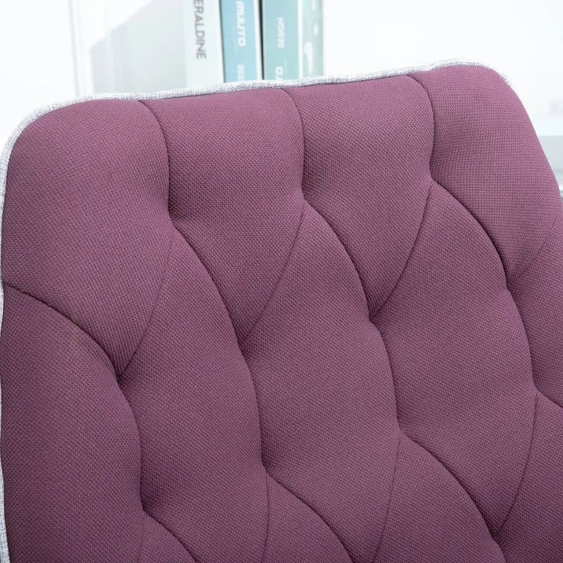 Purple Spandex Office Chair with Adjustable Height and Armrest