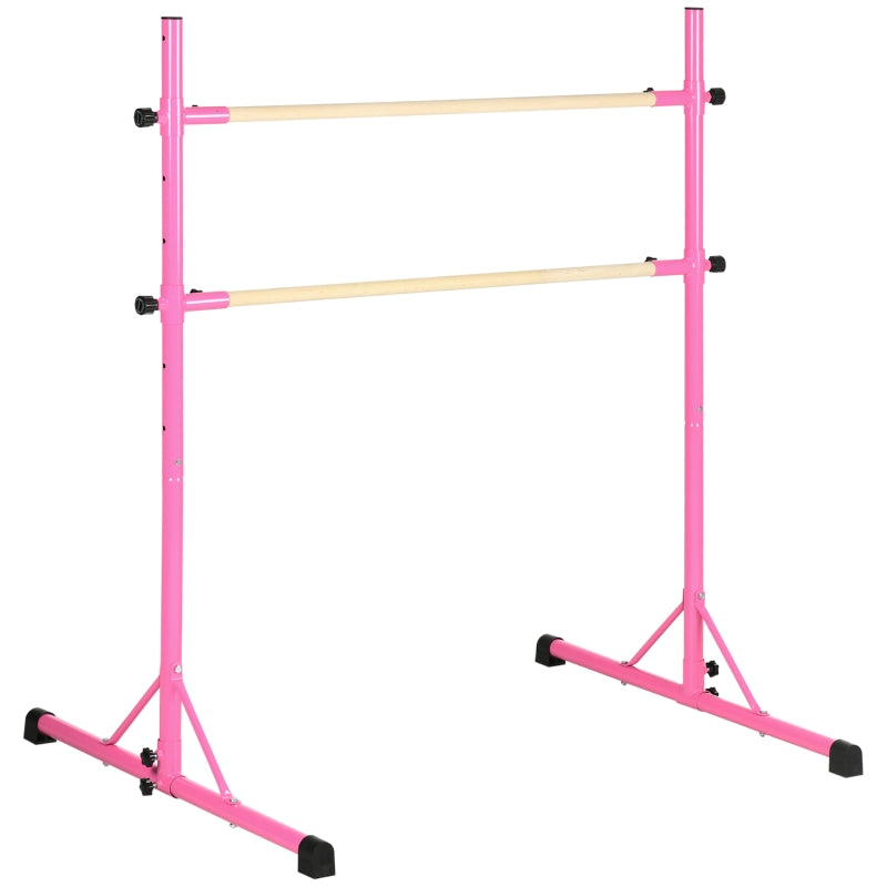 Adjustable Black Freestanding Ballet Barre with Non-slip Feet