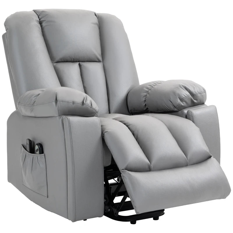 Charcoal Grey Massage Recliner with Heat and Eight Massage Points