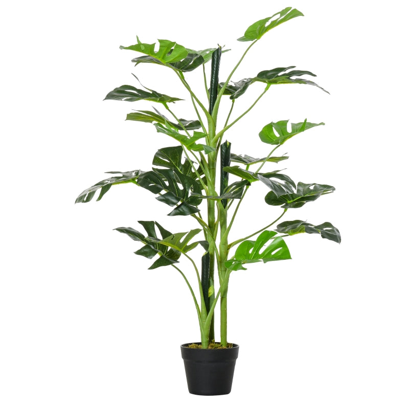 Green Artificial Monstera Tree with 21 Leaves - Indoor/Outdoor Decor