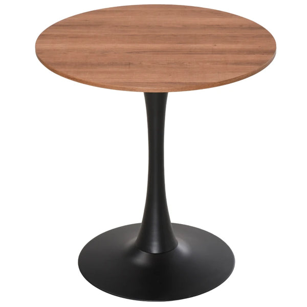 Adjustable Steel Frame Bar Table - Wood-Effect, Height 67-93cm, Black