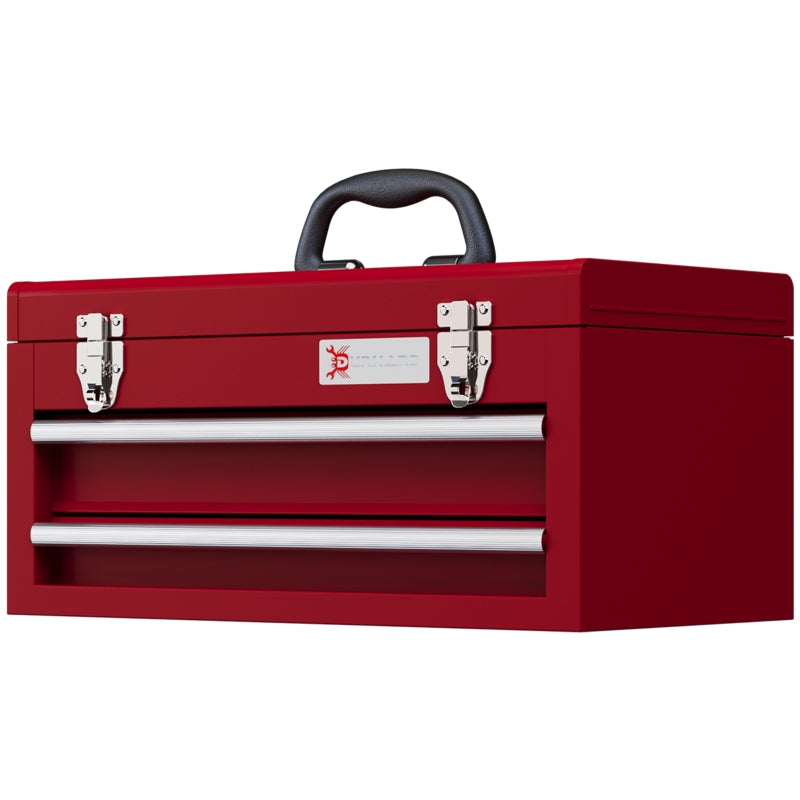 Red Metal 2-Drawer Tool Chest with Lockable Latches