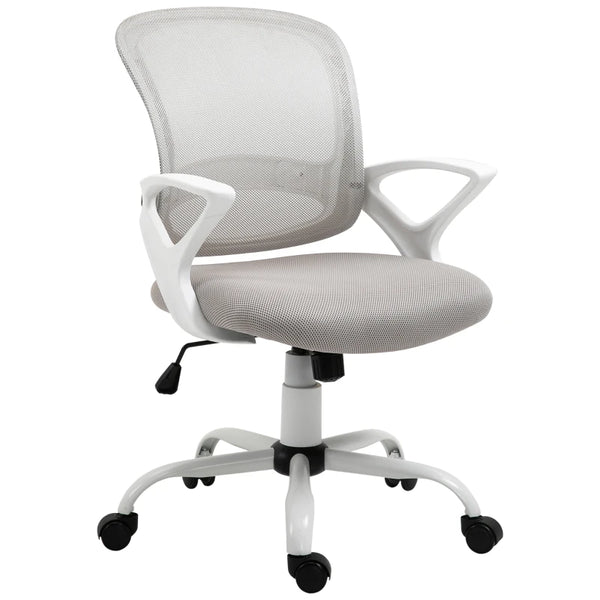 Grey Mesh Office Chair with Lumbar Support & Adjustable Height