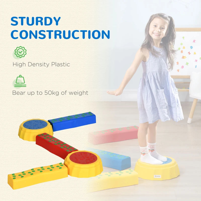 Kids Multicoloured Stepping Stones & Balance Bridge Set for Toddlers