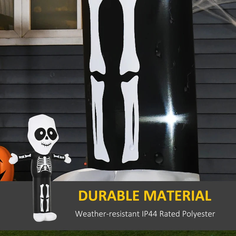 3m Halloween Inflatable Skeleton Ghost Decoration - Spooky Outdoor Light