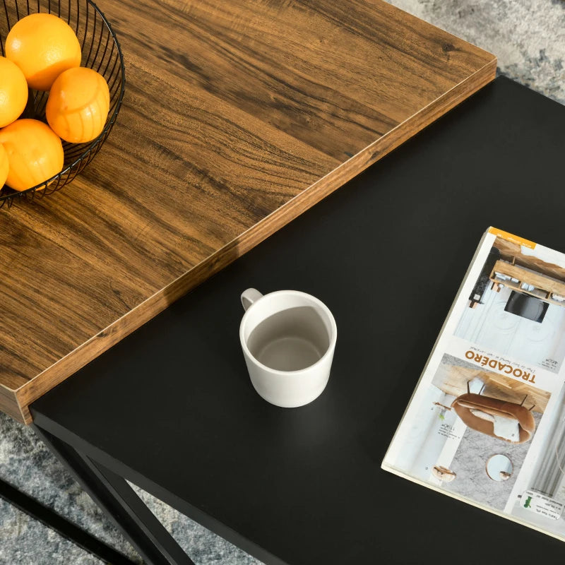 Rustic Brown Industrial Nesting Coffee Table Set