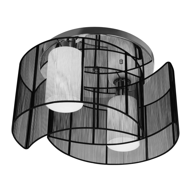 Modern Black Flush Mount Ceiling Light Fixture for Hallway & Dining Room