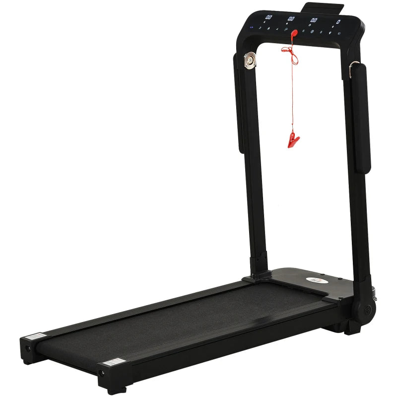 Black Foldable Motorised Treadmill with LCD Monitor - 600W