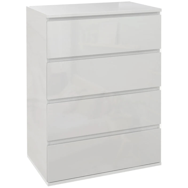 Modern White 4-Drawer Chest of Drawers for Bedroom Storage