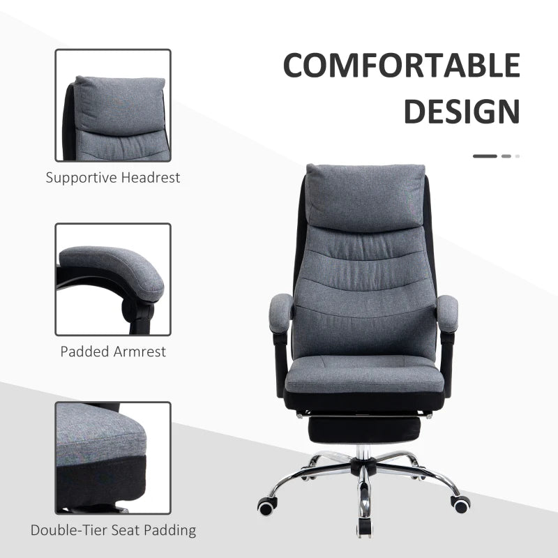 Grey Executive Office Chair with Reclining Feature