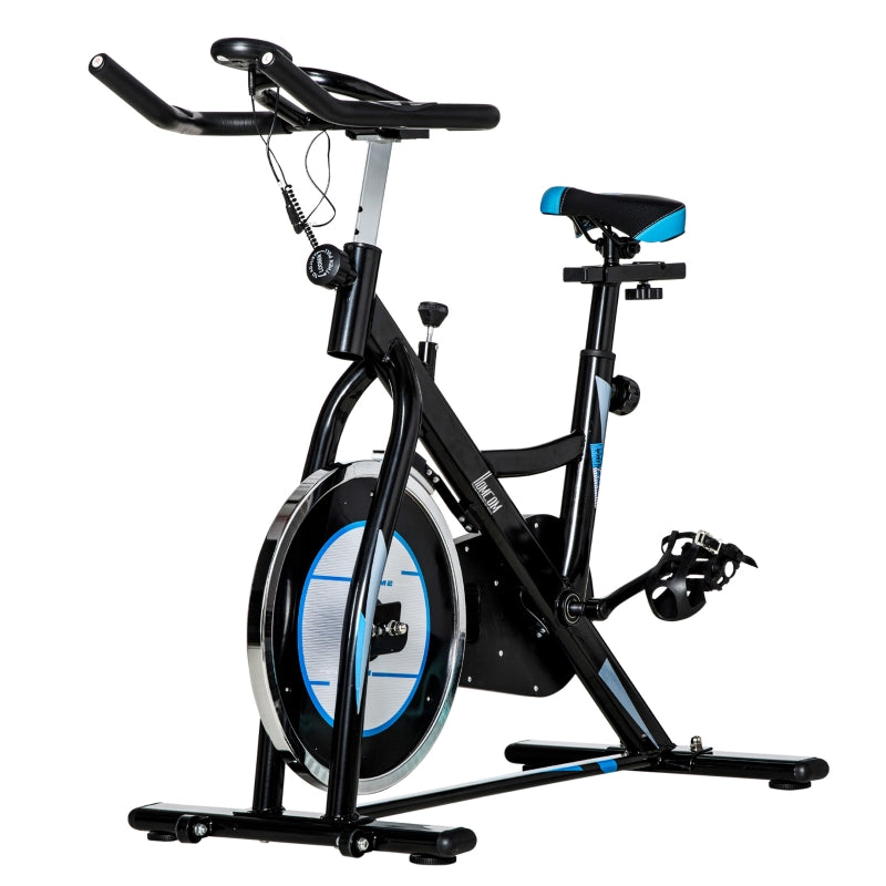 Black Indoor Cycling Exercise Bike with LCD Monitor and Phone Holder