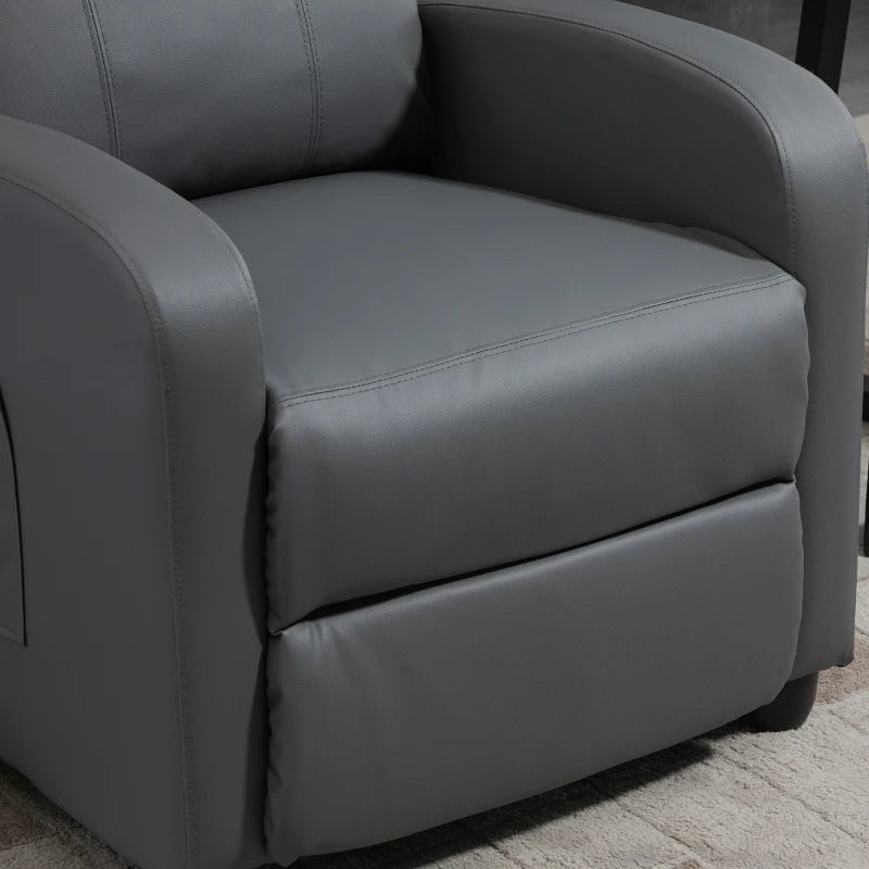 Grey Massage Recliner Armchair with Adjustable Leg Rest