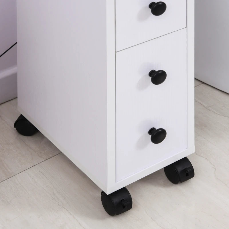 White Compact Bathroom Drawers - Space-Saving Storage Solution