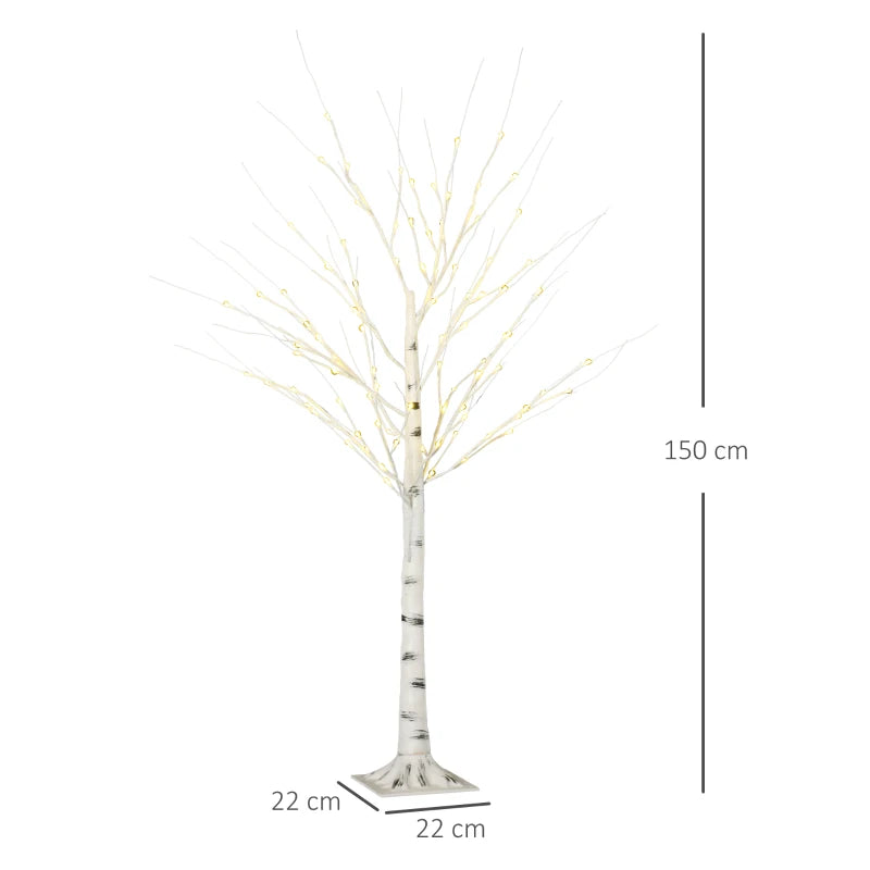 5ft White Birch Tree with Warm White LED Lights - Indoor/Outdoor