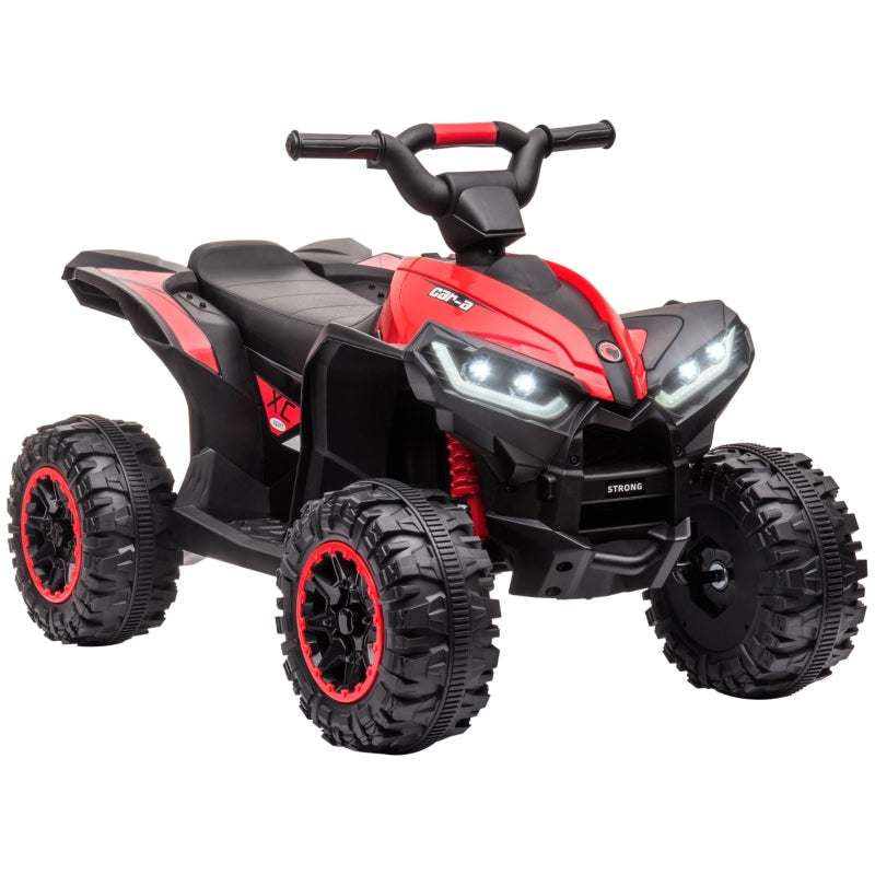 Red Kids 12V Ride-On Quad Bike with Music and Horn - Ages 3-5