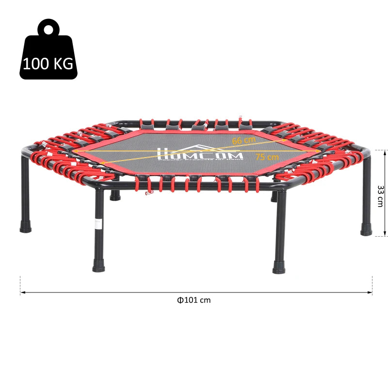 Red Mini Hexagon Trampoline with Anti-slip Pads