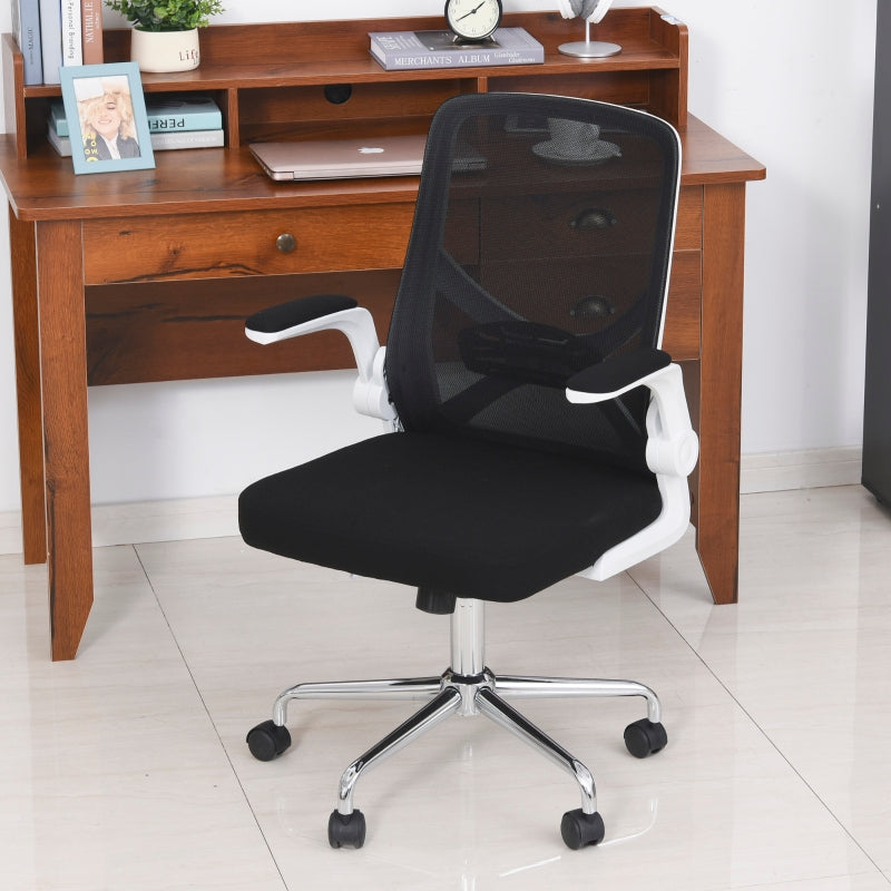 Black Mesh Swivel Office Chair with Folding Back