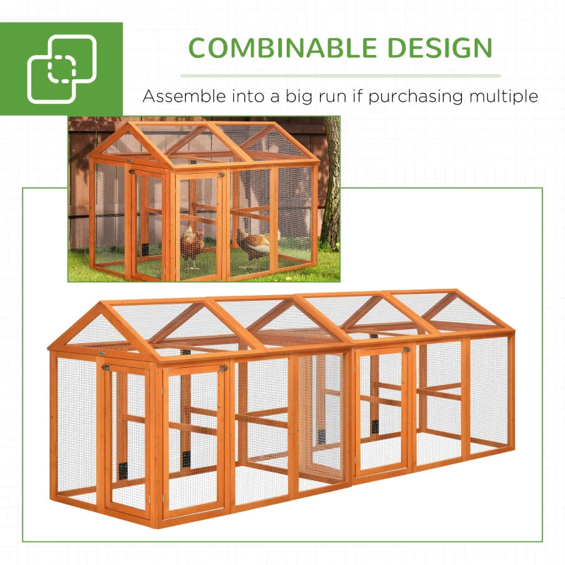 Wooden Chicken Run & Coop Combo - Large, Wood Effect