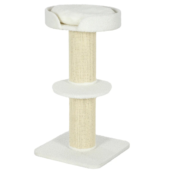 Cat Tree with Basket Cushion - Cream White