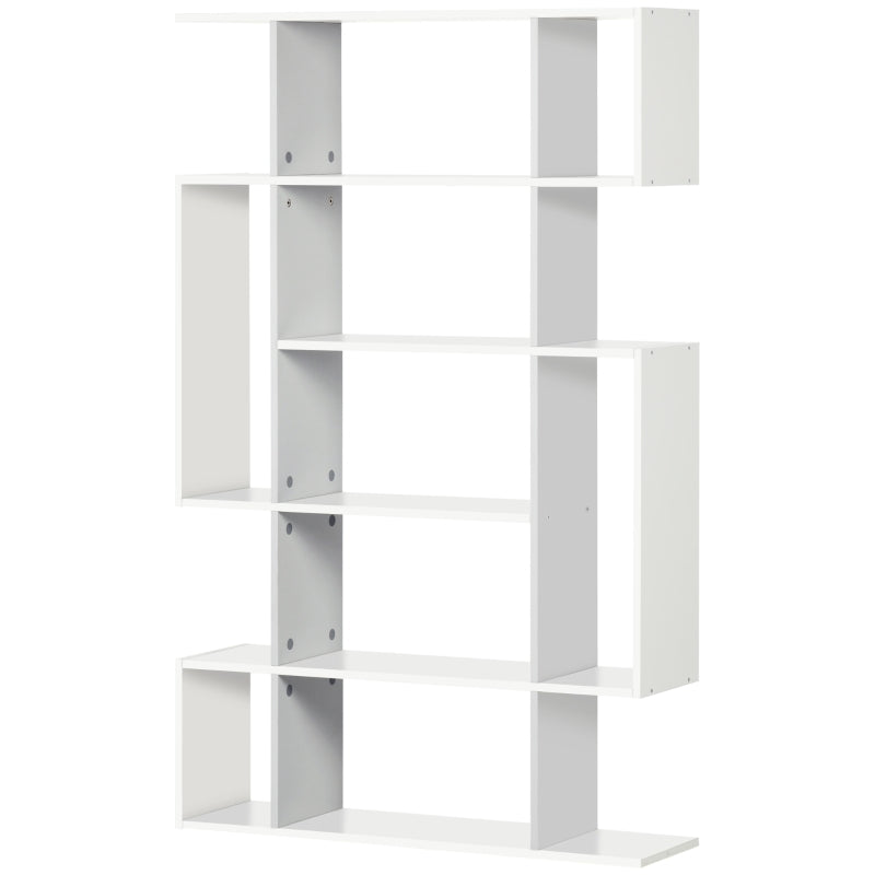 White 5-Tier Modern Bookcase with 13 Open Shelves