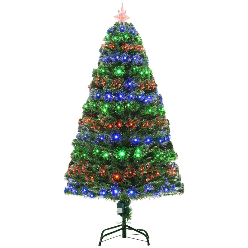 5ft Pre-Lit Multicolored Fiber Optic Christmas Tree - Green