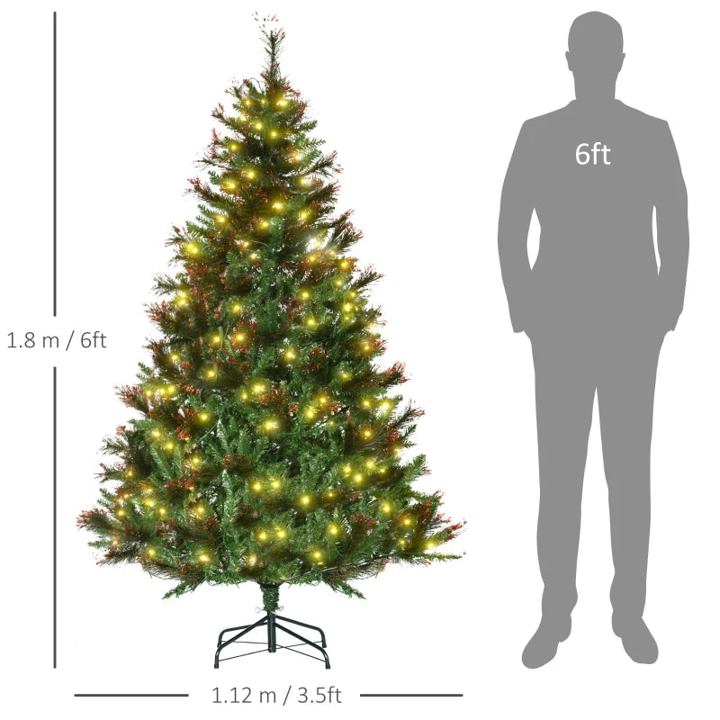 6ft Pre-Lit Artificial Spruce Christmas Tree - Warm White LED Lights