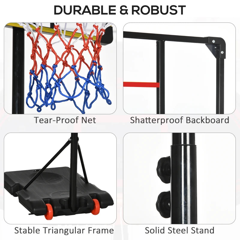 Adjustable Kids Basketball Hoop Set - Blue, Portable & Sturdy