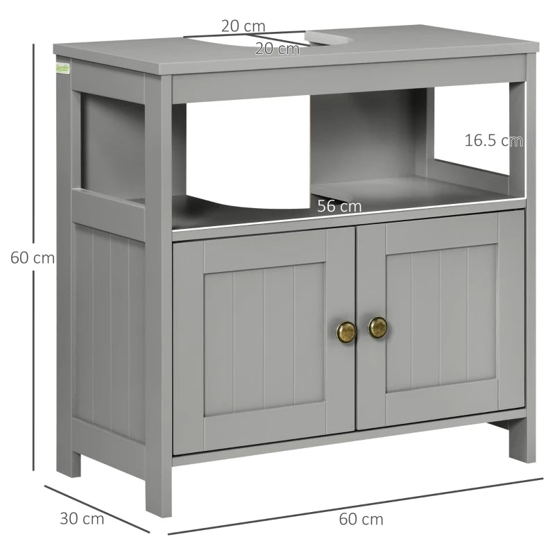 Light Grey Under Sink Cabinet with Double Doors