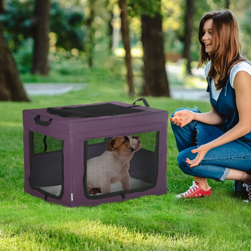 Purple Pet Carrier with Cushion for Miniature and Small Dogs - 69cm