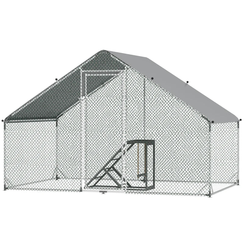 Chicken Run with Activity Shelf and Cover, 3x2x2m, Green