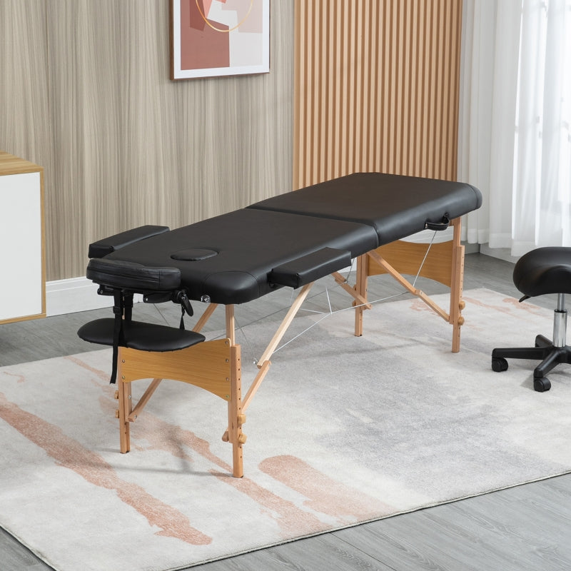 Black Portable Folding Massage Table with Carry Bag