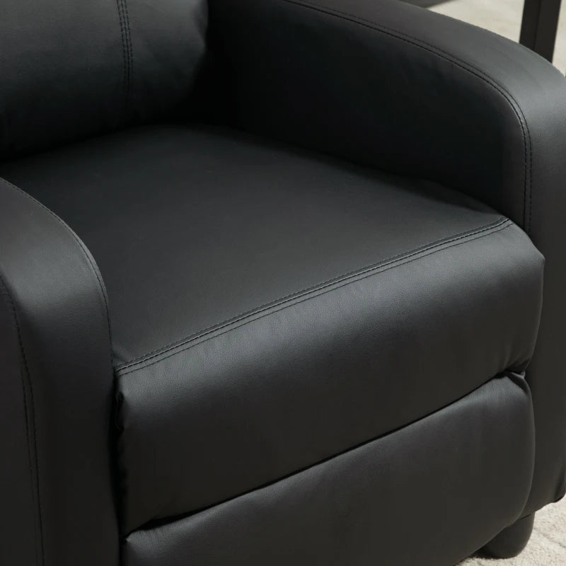 Black Massage Recliner Armchair with Adjustable Leg Rest