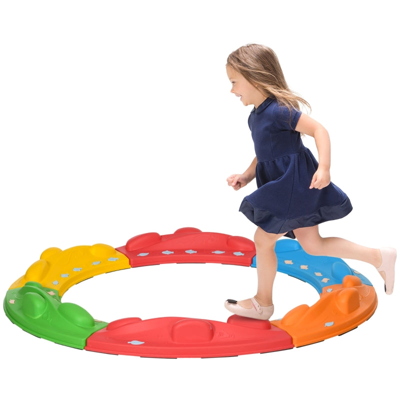 Kids Multicoloured Balance Beam & Stepping Stones Set, Ages 3-8