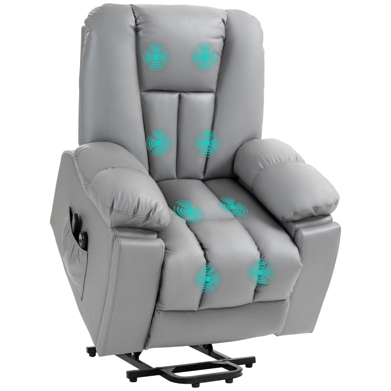 Charcoal Grey Massage Recliner with Heat and Eight Massage Points