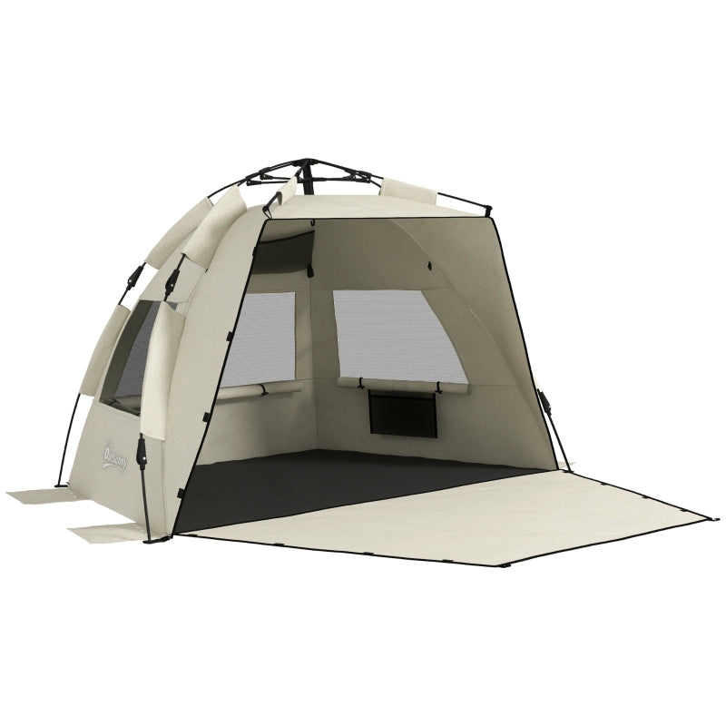 Green 3-Person Beach Tent with Extended Floor