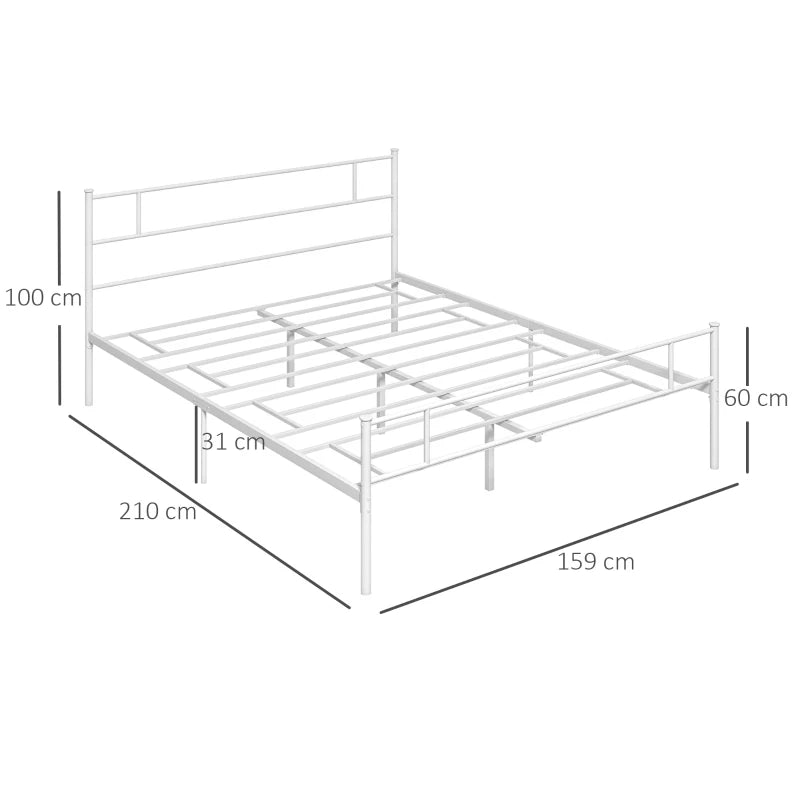 Metal King Bed Frame with Headboard, Footboard, and Storage - Black