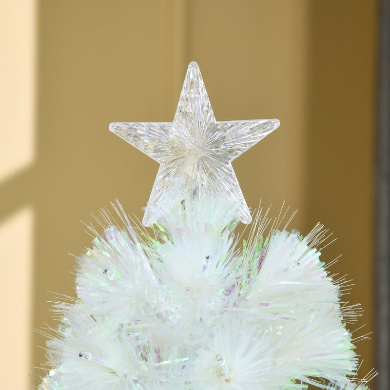 5ft White Fiber Optic LED Christmas Tree - Holiday Home Xmas Decor