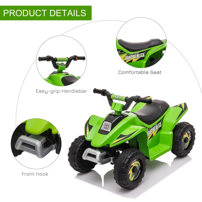 Green 6V Electric Toy Car for Toddlers 18-36 Months