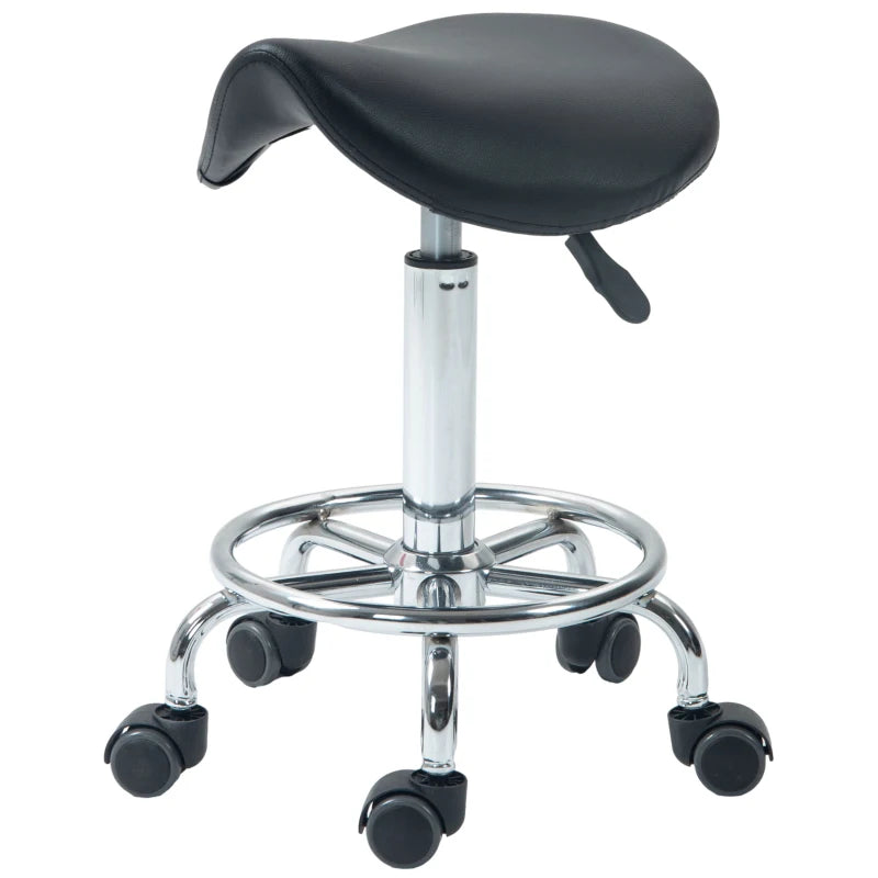 Black Salon Saddle Stool for Massage, Spa, Clinic, Beauty, Hairdressing, Tattoo