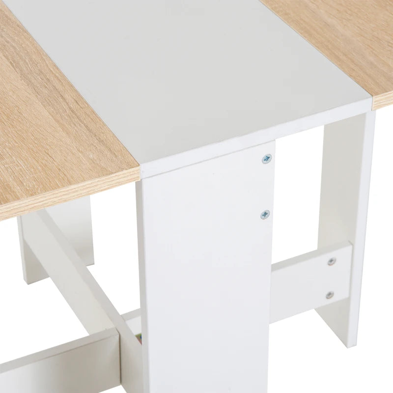 Oak and White Folding Desk - Space Saving Home Office Furniture